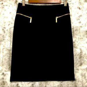 Michael Kors black pencil skirt w/gold accents